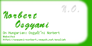 norbert osgyani business card